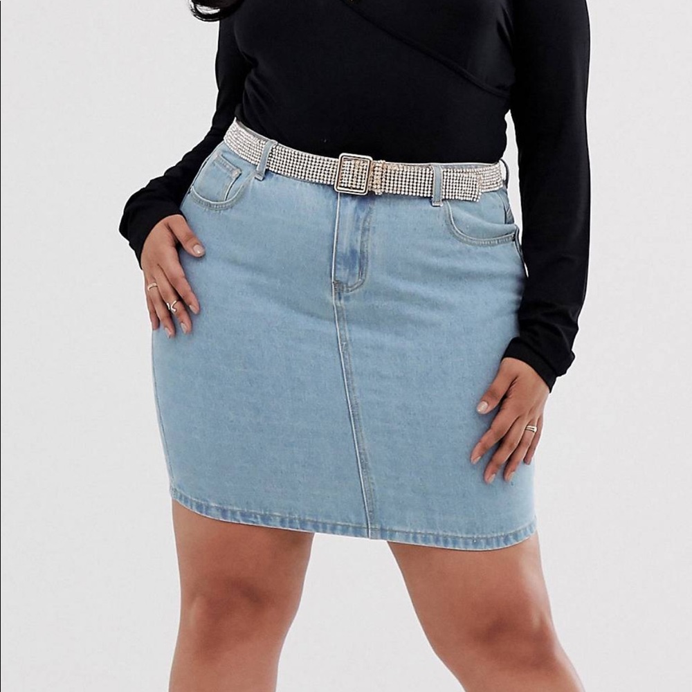 Liquor N Poker Denim Skirt